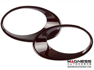  FIAT 500 Driving Lights Frames - Carbon Fiber - EU Model - Red Candy